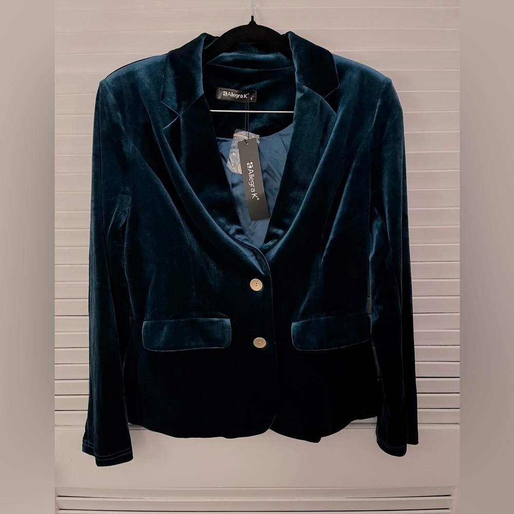 Teal Velvet blazer
